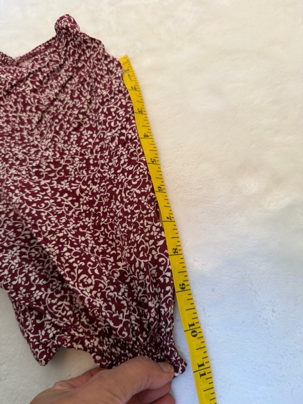 Old Navy Burgundy and White Floral V-Neck Dress - Picture 10 of 11